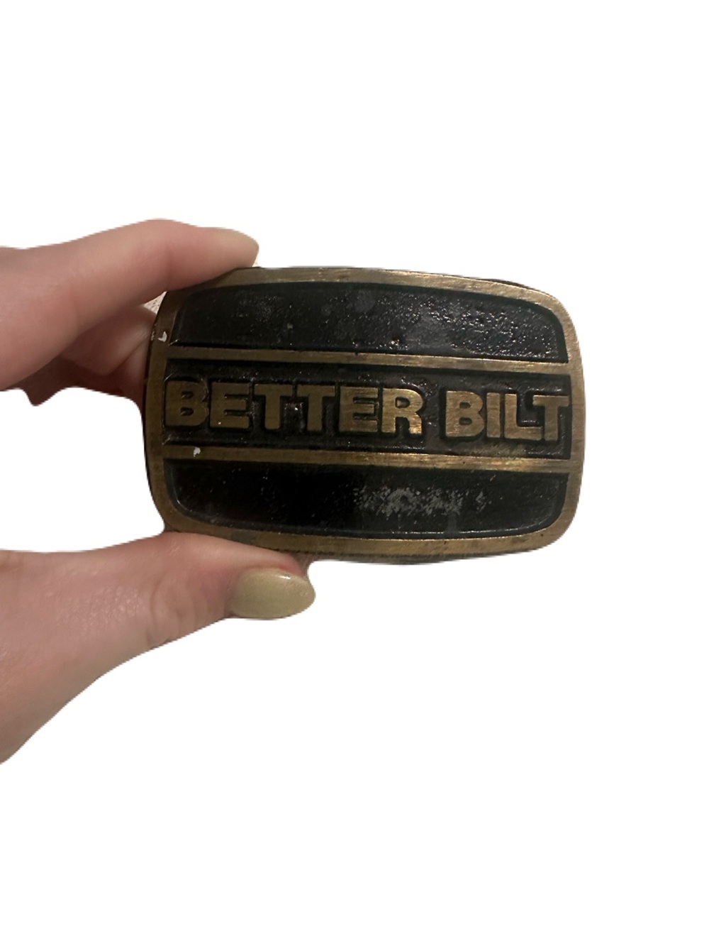 Vintage BETTER BILT Belt Buckle - Brass Agricultural Advertising